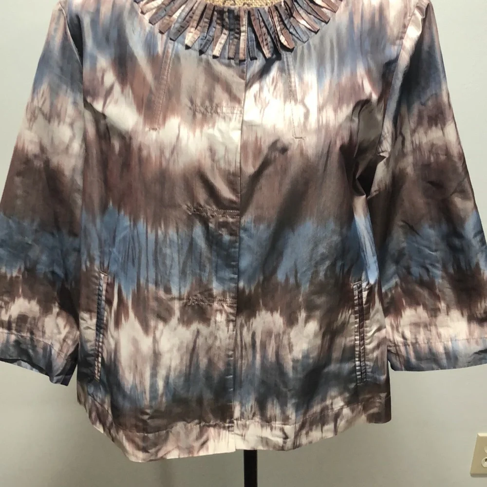 {Chico's} Lightweight Snap Button Front Closure Taffeta Jacket